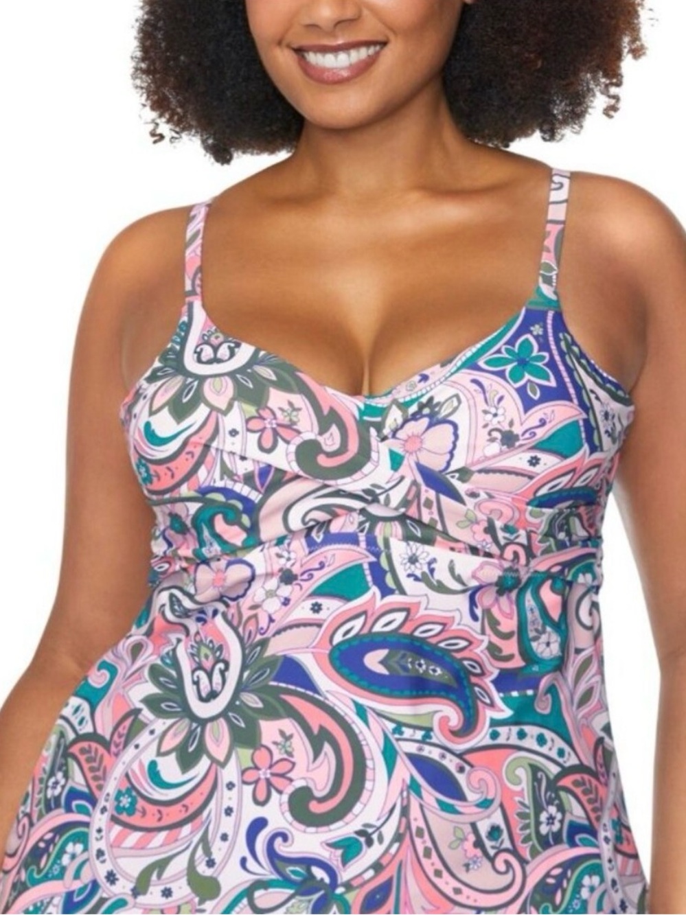 New Raisins Paisley tankini - sexy, flattering. Vacay. Plus size